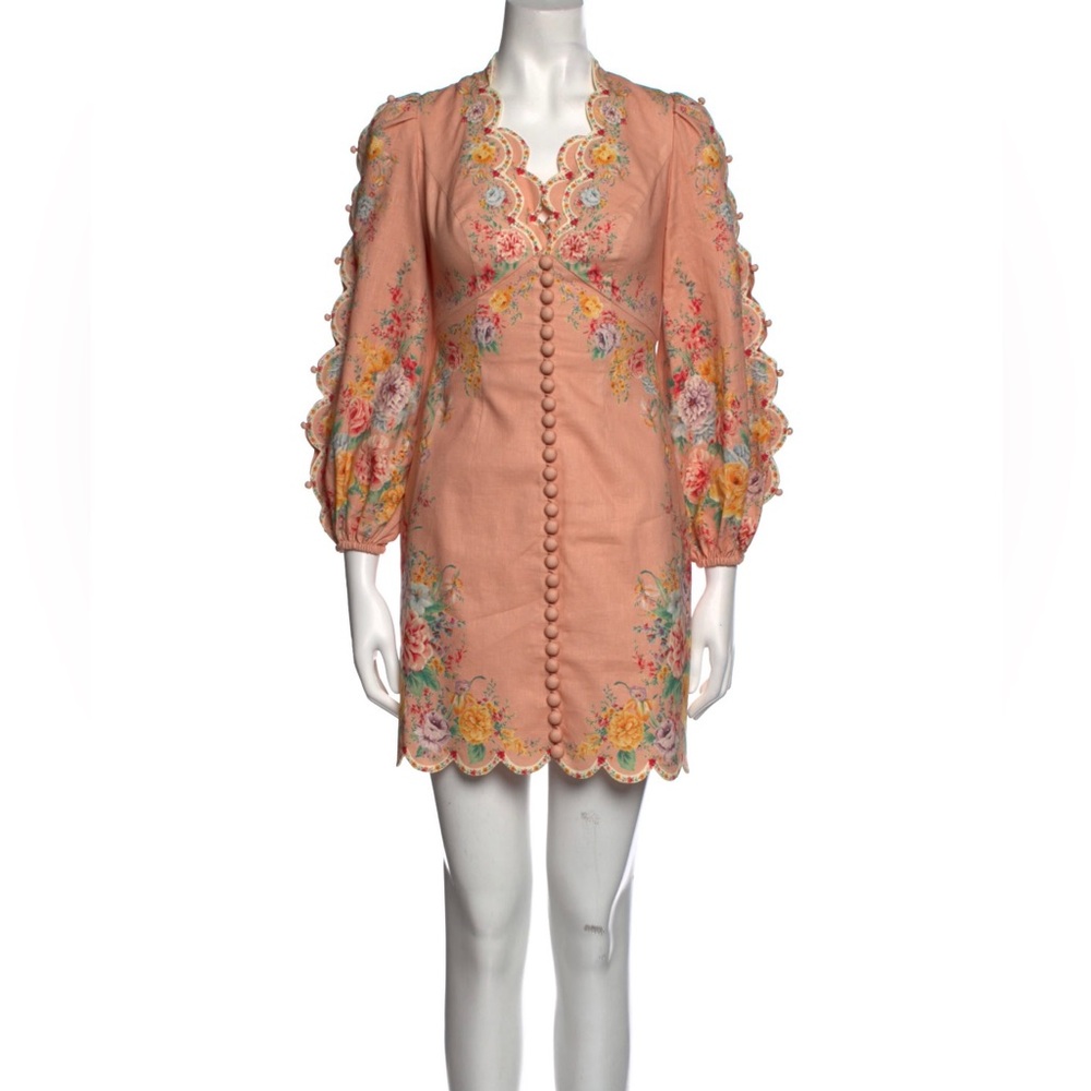 Zimmerman scalloped floral print mini dress (pre-loved)